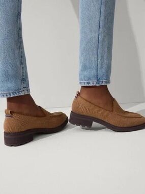 Rothy's Tan Herringbone Slip-On Loafers